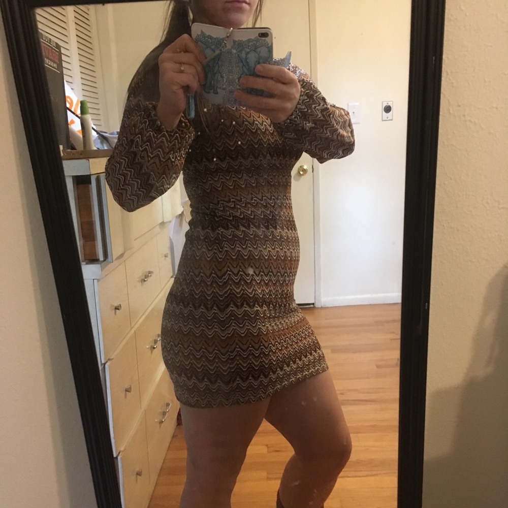 Brown mini dress